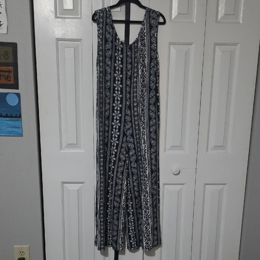 LuLaRoe Black and White Patterned Jumpsuit